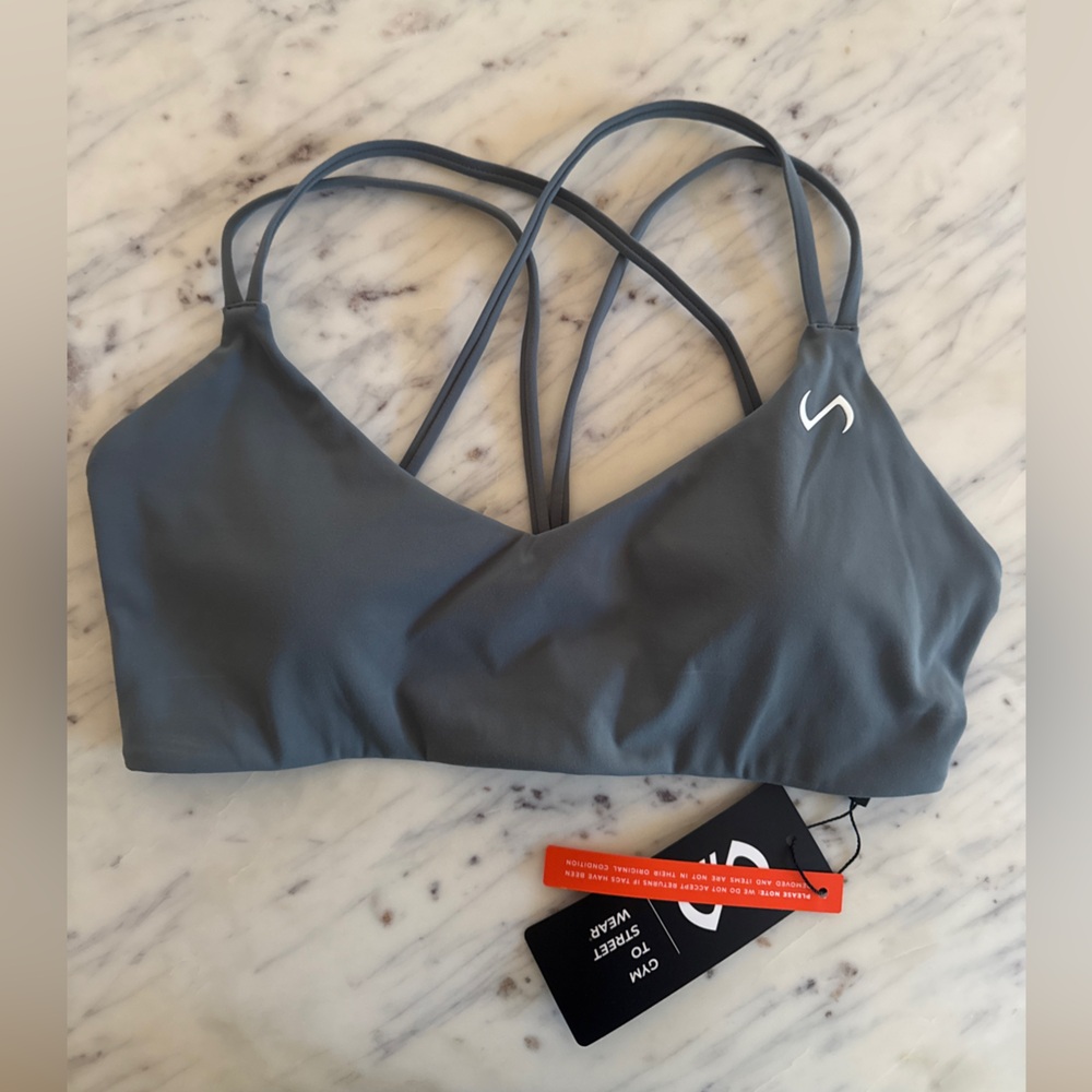 TLF Tempo Strappy Back Sports Bra - L Stormy Grey